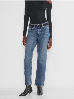 AGOLDE Valen Jeans Women's 25 Blue Straight Leg High Rise 100% Cotton Denim